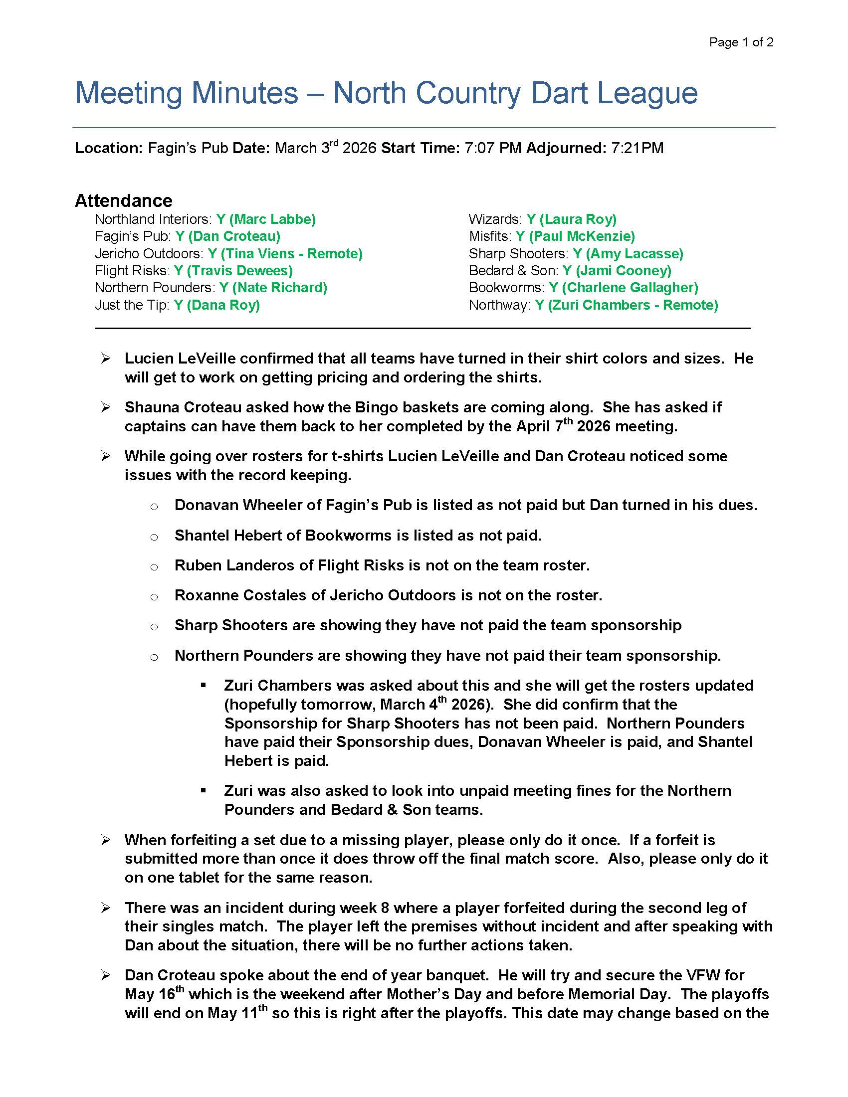 February 2026 Meeting Minutes